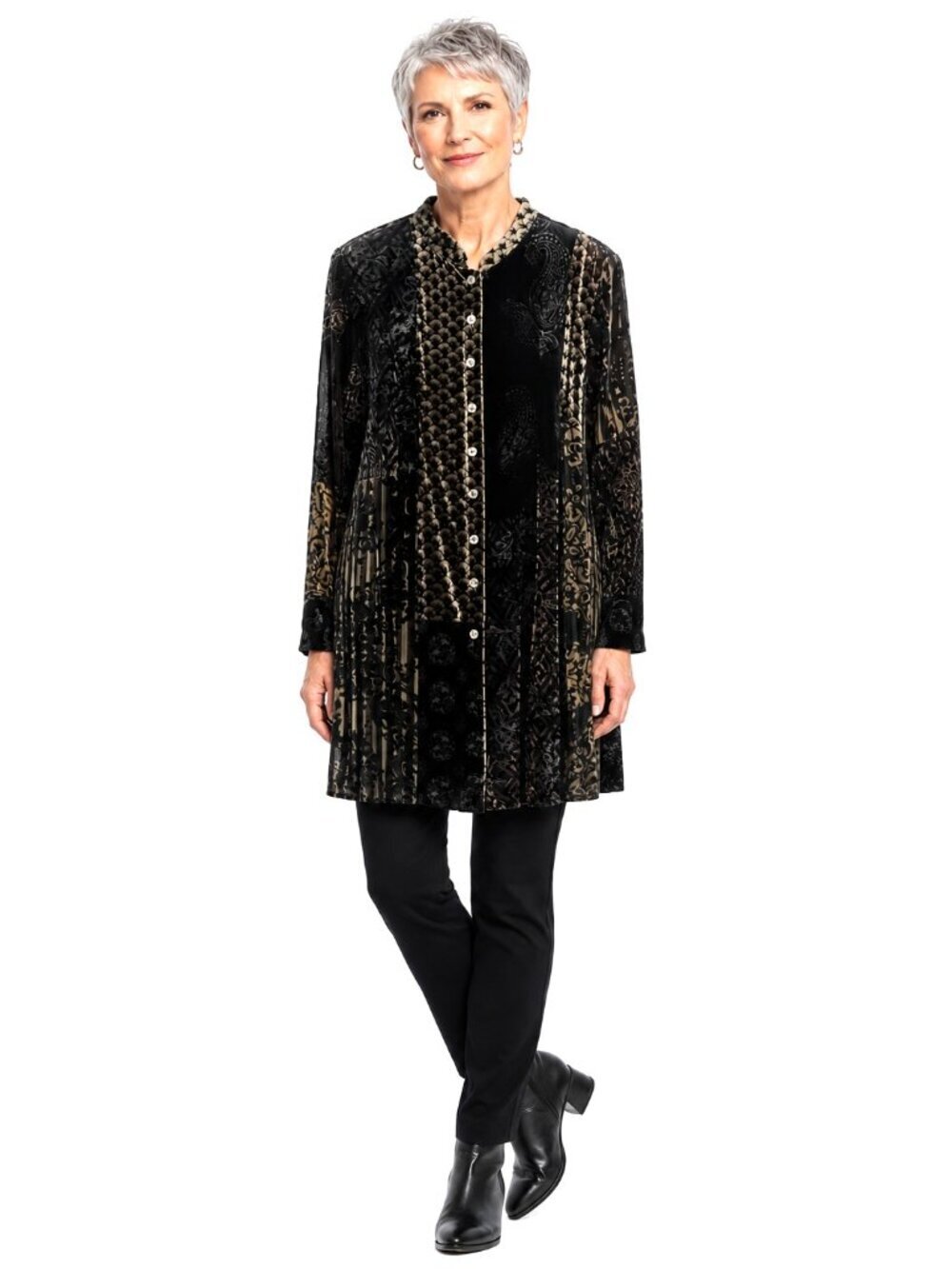 Koos Of Course! Silk Velvet Paisley Long Tunic